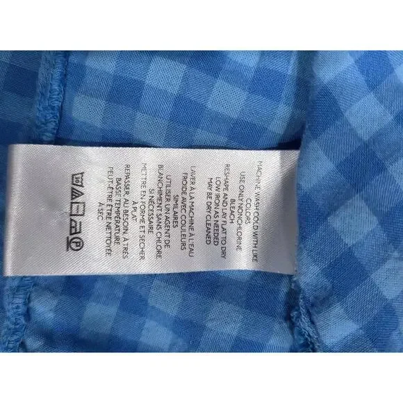 Anthropologie Pilcro Long-Sleeve Y2K preppy Babydoll Blouse top Blue 1X A004779 - Picture 8 of 10